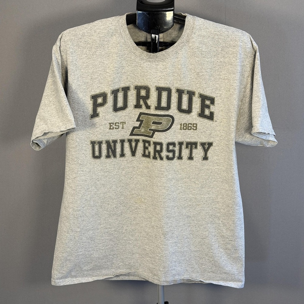 Purdue Boilermakers Shirt Mens Large Gray NCAA Football Port & Company